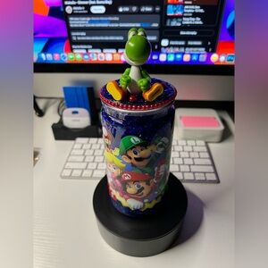 Super Mario Themed Tumbler with Yoshi Topper